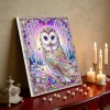 (Pre-Framed)Purple Owl-Special Shape Diamond Painting Kit(25x25cm)