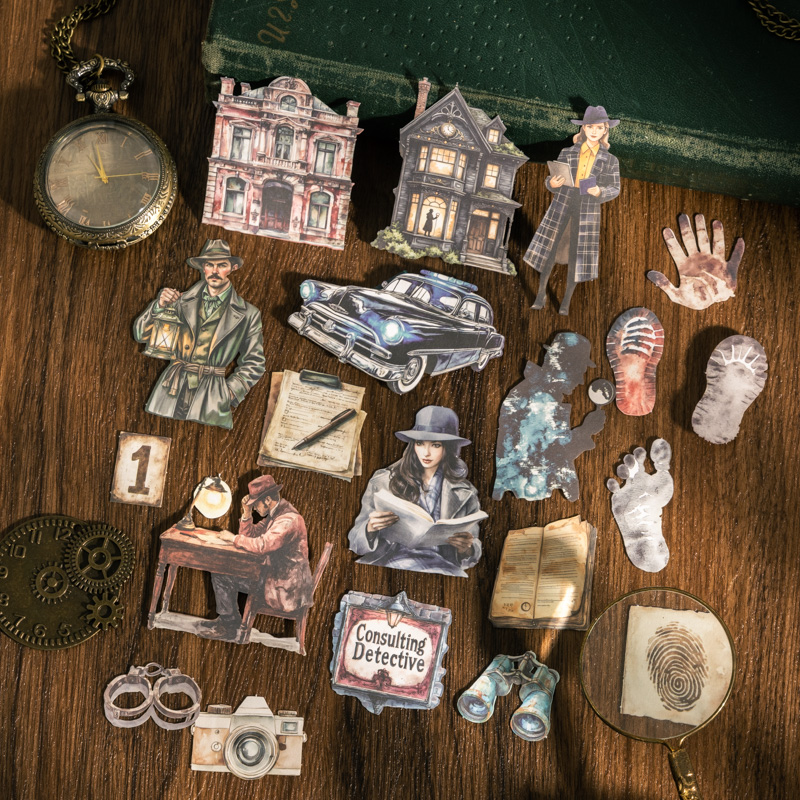 하드 카드 스티커 - 찰리 탐정 사무소 시리즈 빈티지 캐릭터