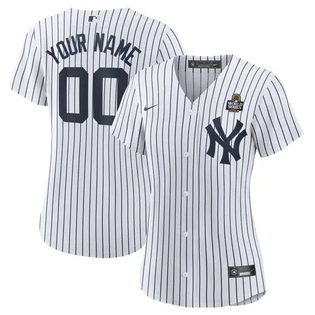 Women's New York Yankees  White 2024 World Series Home Replica Custom Jersey