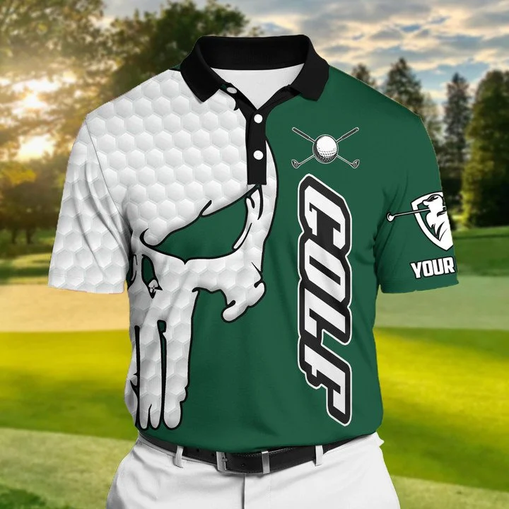 Green and white golf on sale shirt