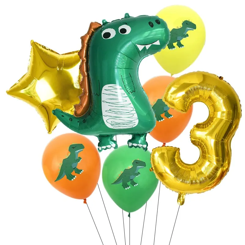 Dinosaur Party Balloon Dinosaur Birthday Party Foil Number Balloons Kids Wild Animal Jungle Birthday Party Decorations Globos