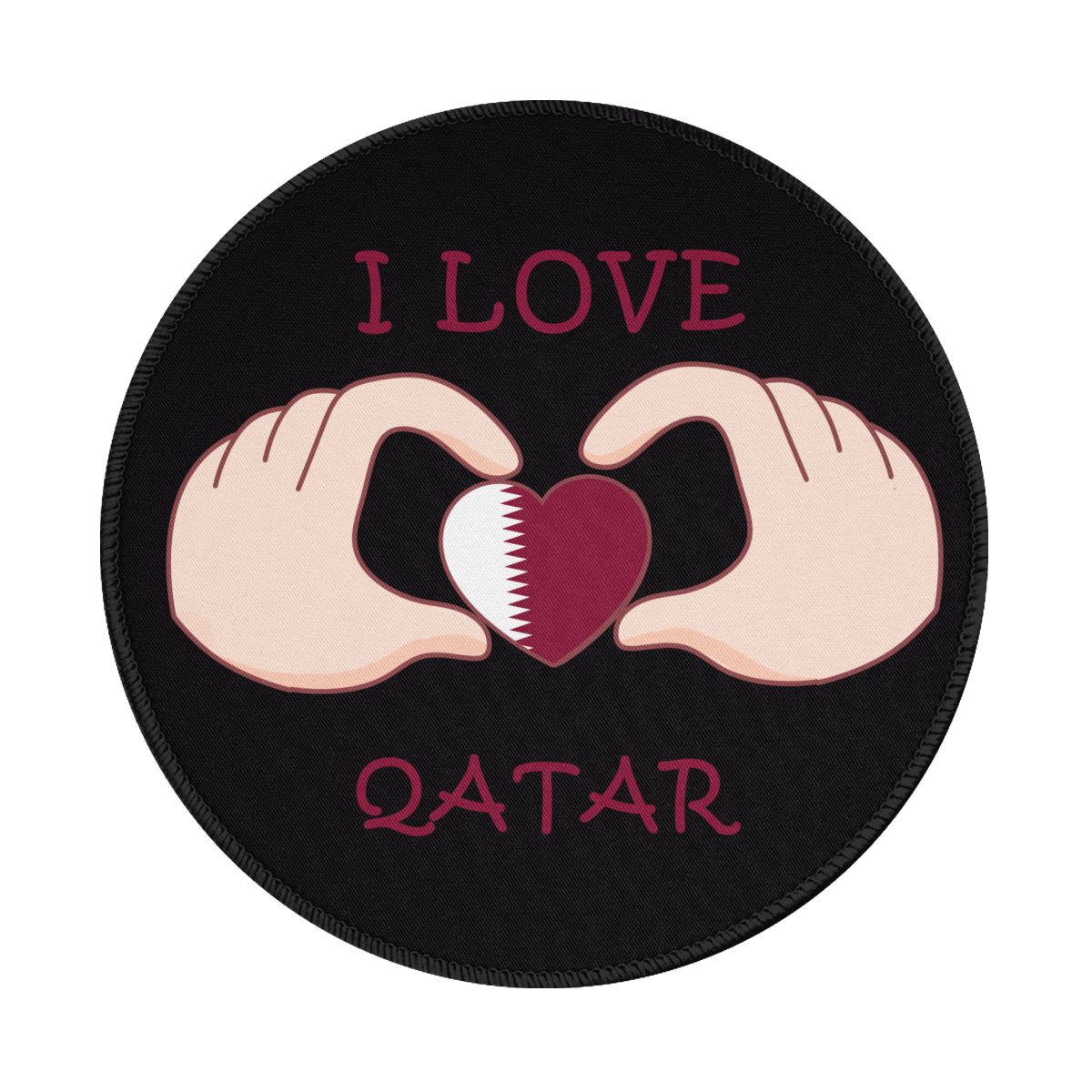 I Love Qatar Round Non-Slip Thick Rubber Modern Gaming Mousepad