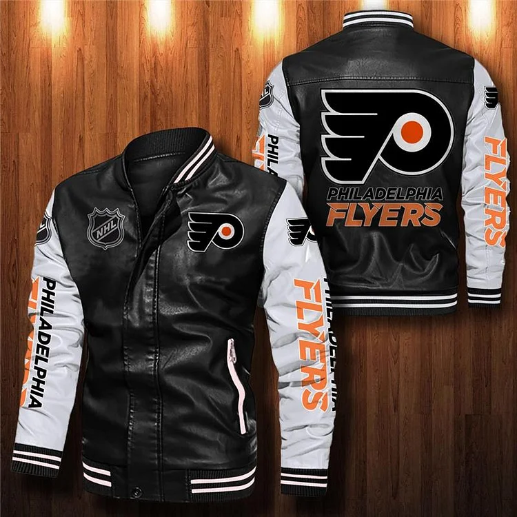 (4 colors available)Philadelphia Flyers Thermal Plush Leather Jacket