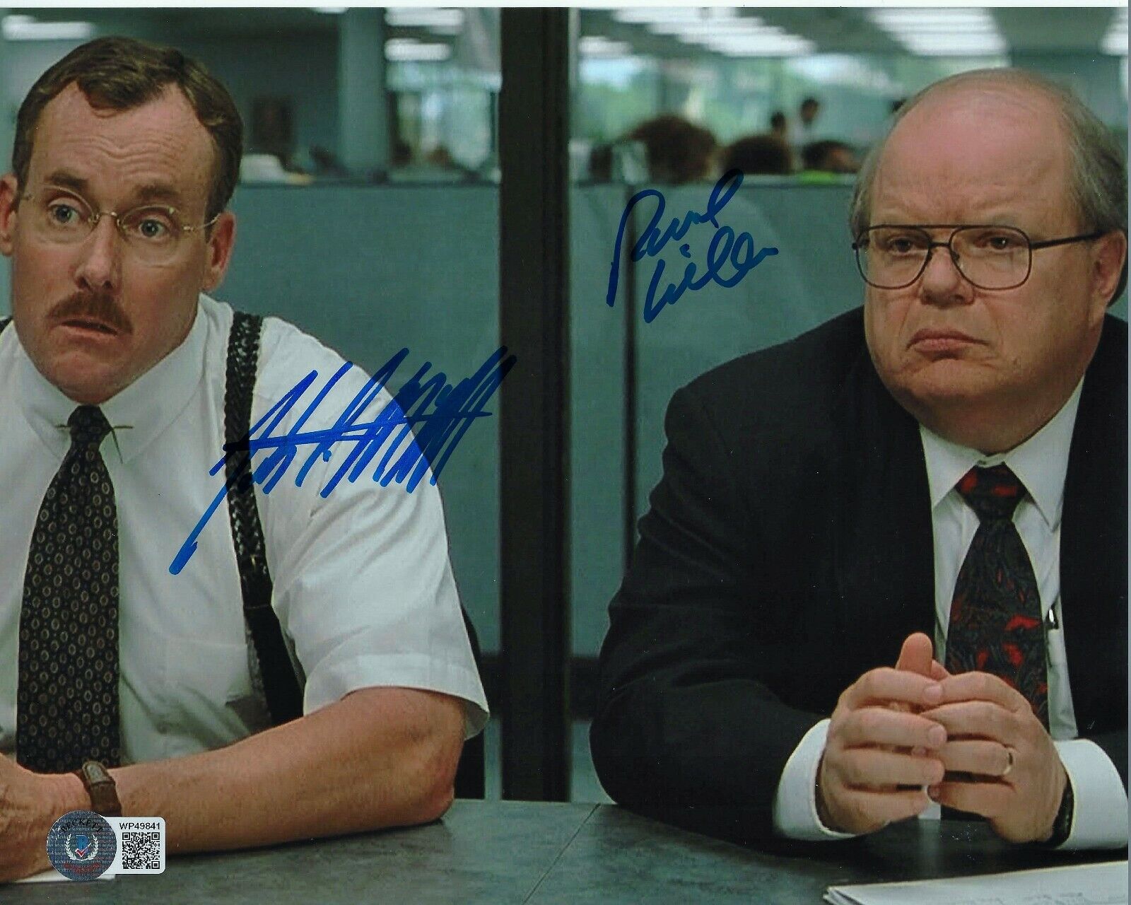 JOHN C. MCGINLEY PAUL WILLSON SIGNED OFFICE SPACE MOVIE 8x10 Photo Poster painting 2 BECKETT COA