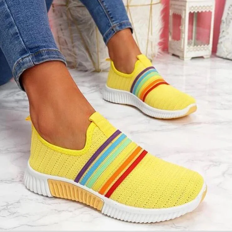 Summer Autumn Fashion Women Casual Sport Sneakers Shoes Female Mesh Slip-on Outdoor Flat Women's Breathable Shoes Plus Size