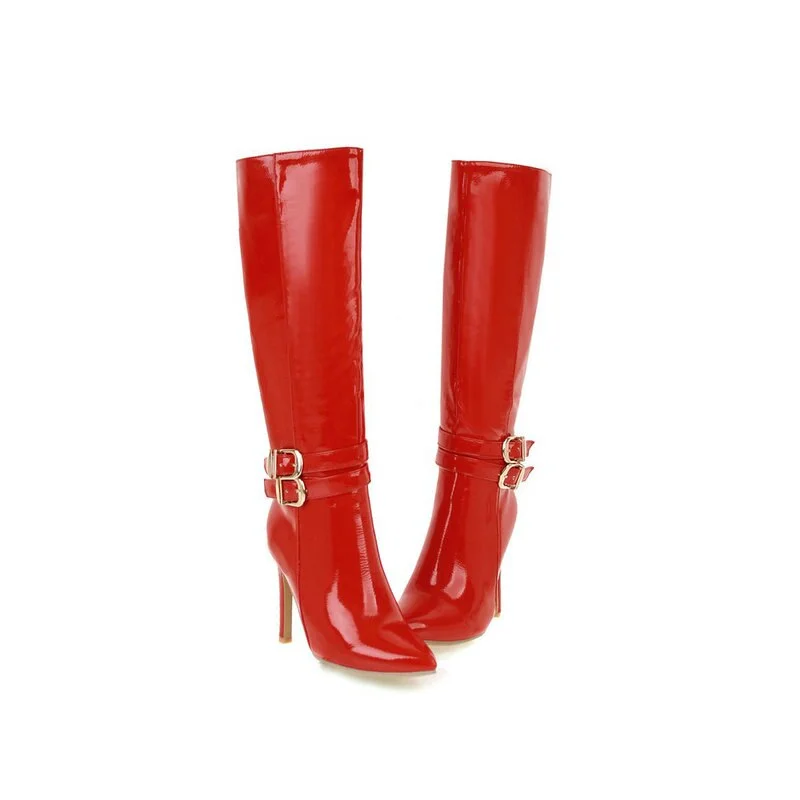 NEMAONE New high heels woman knee high boots ladies autumn winter boots poined toe party dress shoes woman large size 41 42 43