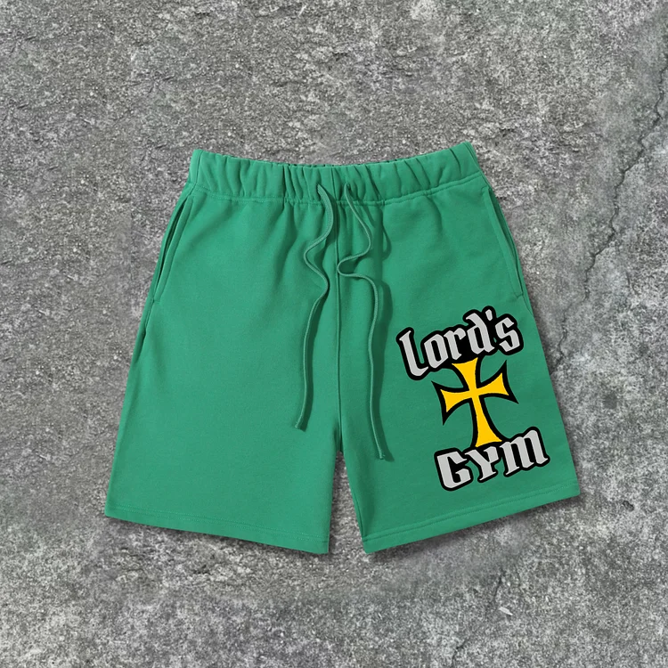 Lord's Gym Printed Graphic Cotton Drawstring Shorts SOPULA