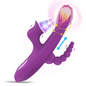 Cactus 5-in-1 Vibrator - Heating, Telescopic, and Suction Tongue-Licking