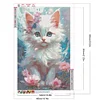 [Stock limit&eacute; - Peinture diamant](Grande Taille) Chaton debout sur la branche de fleur-plein diamant rond peinture-40 * 60cm