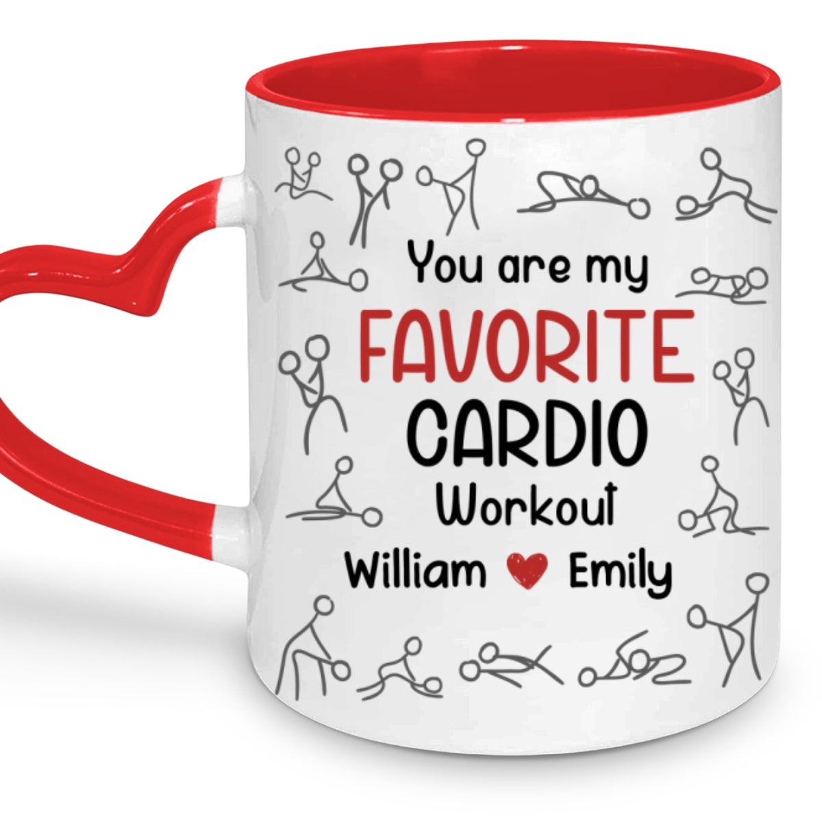 Loveyoufancy My Favorite Cardio - Personalized Custom Heart Handle Mug