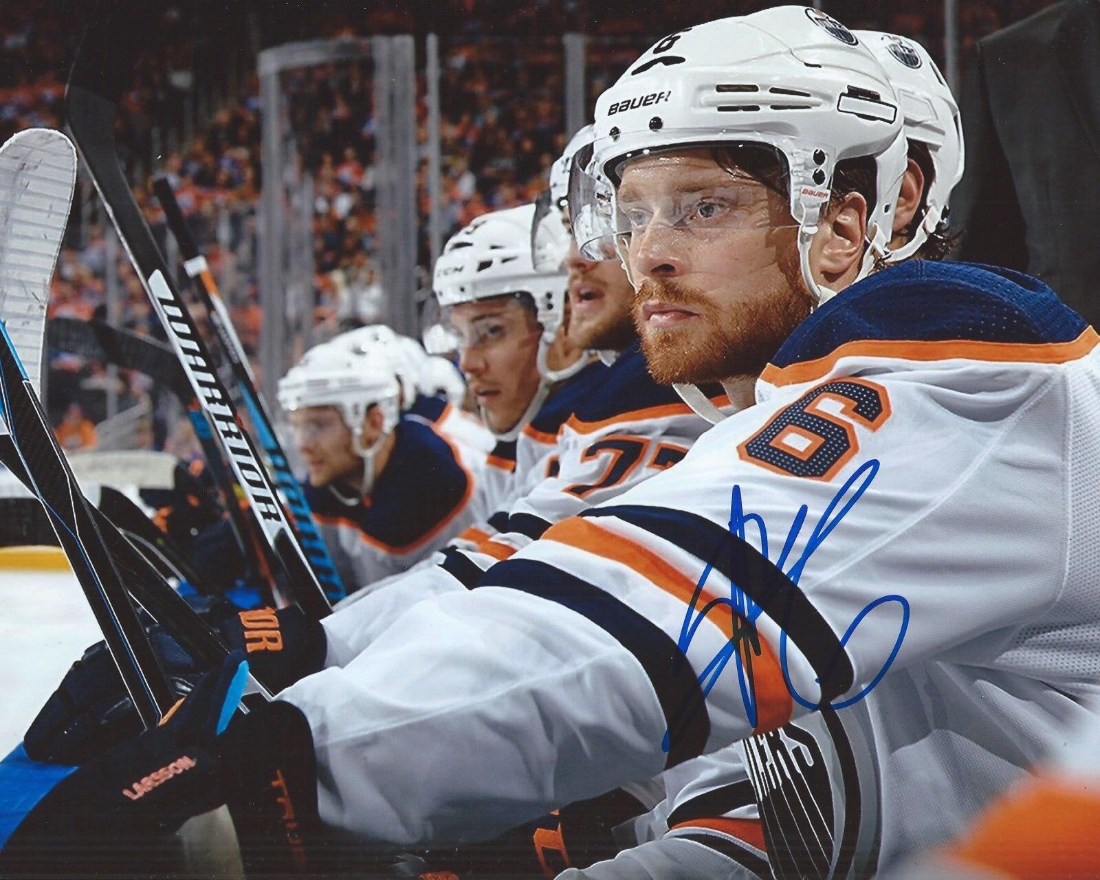 Adam Larsson Signed 8x10 Photo Poster painting Edmonton Oilers Autographed COA G