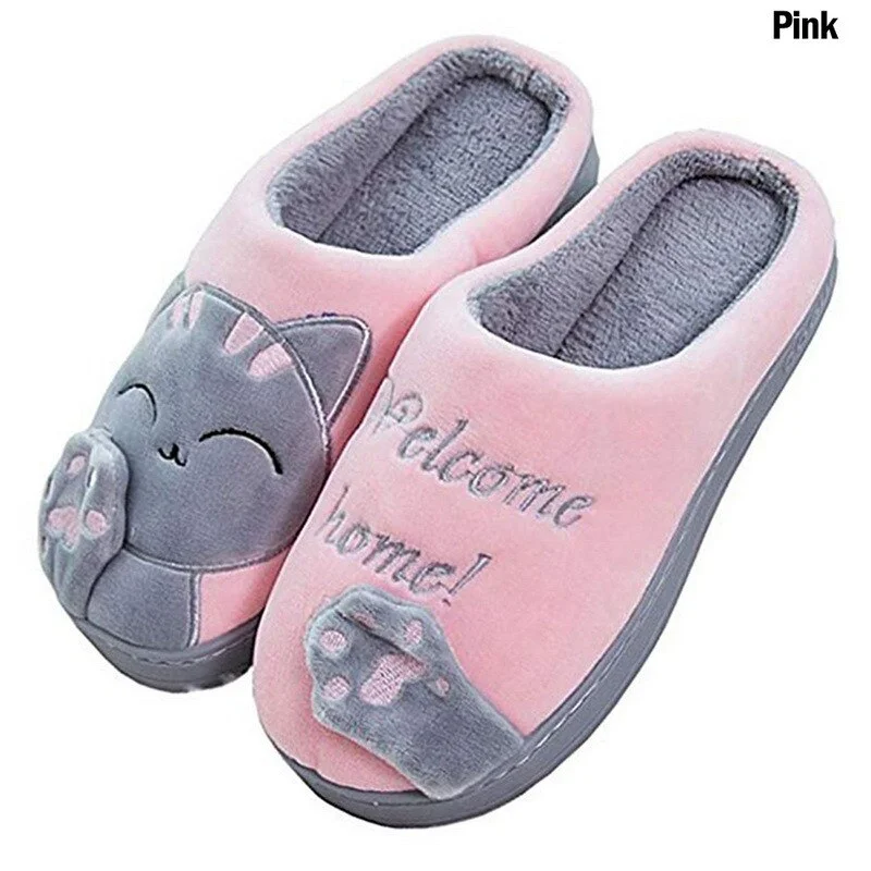 Cute Plush Home Indoor Slippers Winter Warm Cotton Women's Slippers Light Weight Soft Comfortable Men Slides Platform Shoes 2021