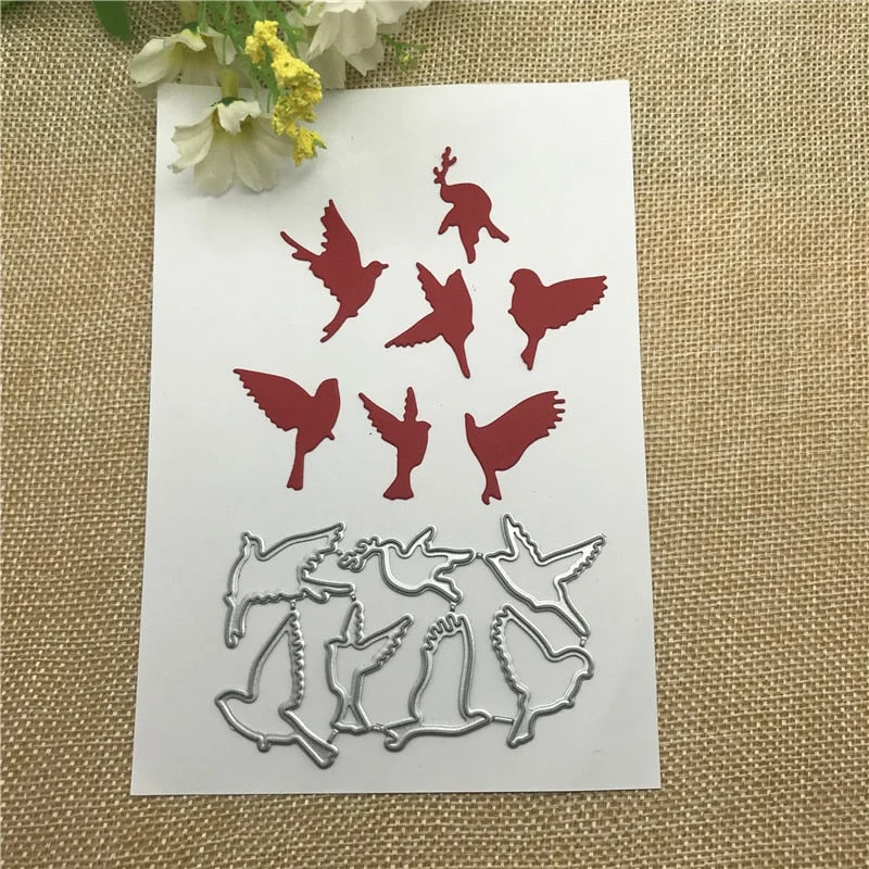 Birds A flock of Sky Birds Decoration Metal Cutting Dies Craft Stamps die Cut Embossing Card Make Stencil Frame