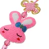 Bead Embroidery - Pink Rabbit Beaded Counted Cross Stitch Ornament Kit for Adults Beginners