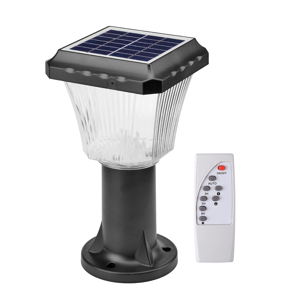 

Outdoor Remote Control Column Head Lamp Villa Courtyard Solar Wall Light, 501 Original