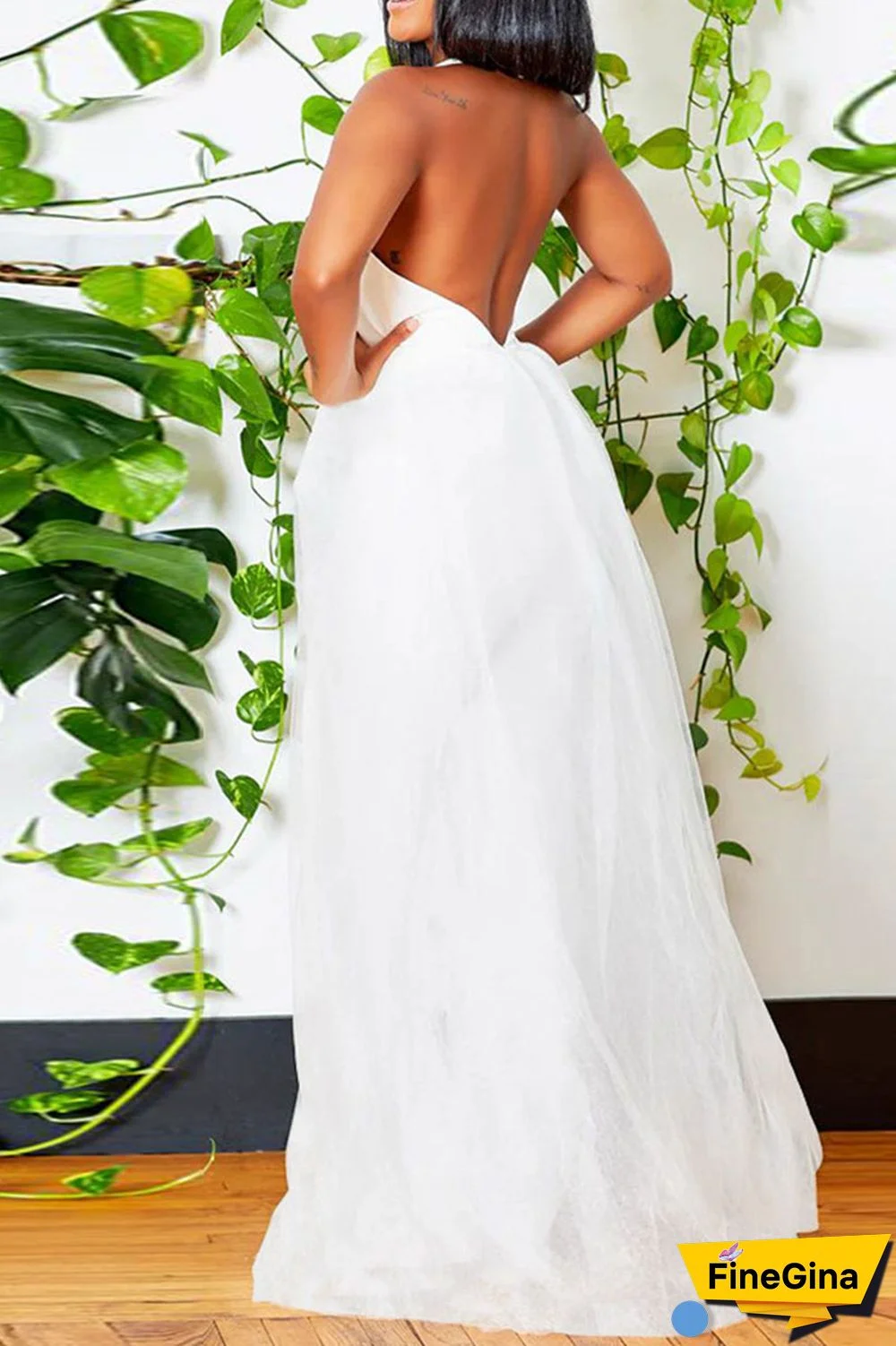 Apricot Sexy Solid Patchwork Backless V Neck Straight Jumpsuits