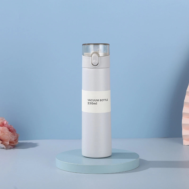 Straw Mini Pocket Cup 304 Stainless Steel Children’s Thermos Cup Cute Portable Straight Body Bounce Cover Water Cup