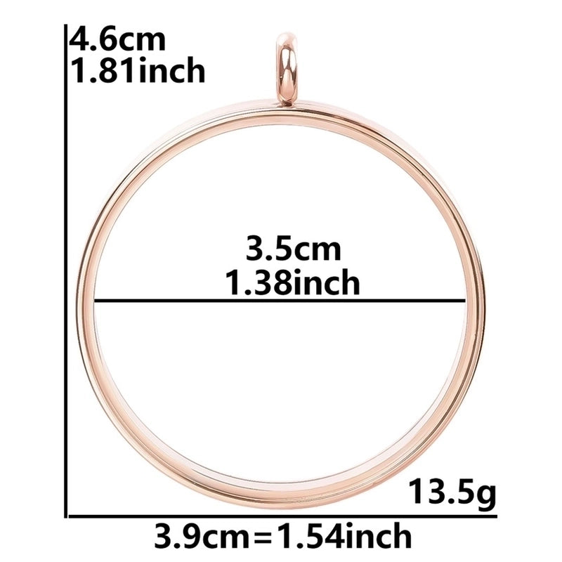 2 Pieces 304 Stainless Steel 18K Gold Plated Circle Solid Color Polished Pendant