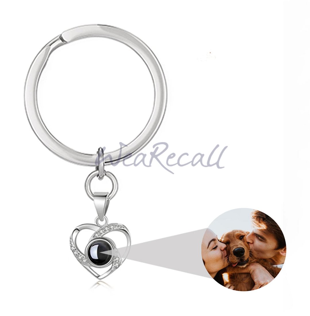 2023 Projector Picture Custom Personalized Prime Heart With Diamond Photo Keychain wetirmss