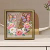 Diamond Painting Special Shaped Drill Butterfly and Flower With Frame(8.46x8.46inch)