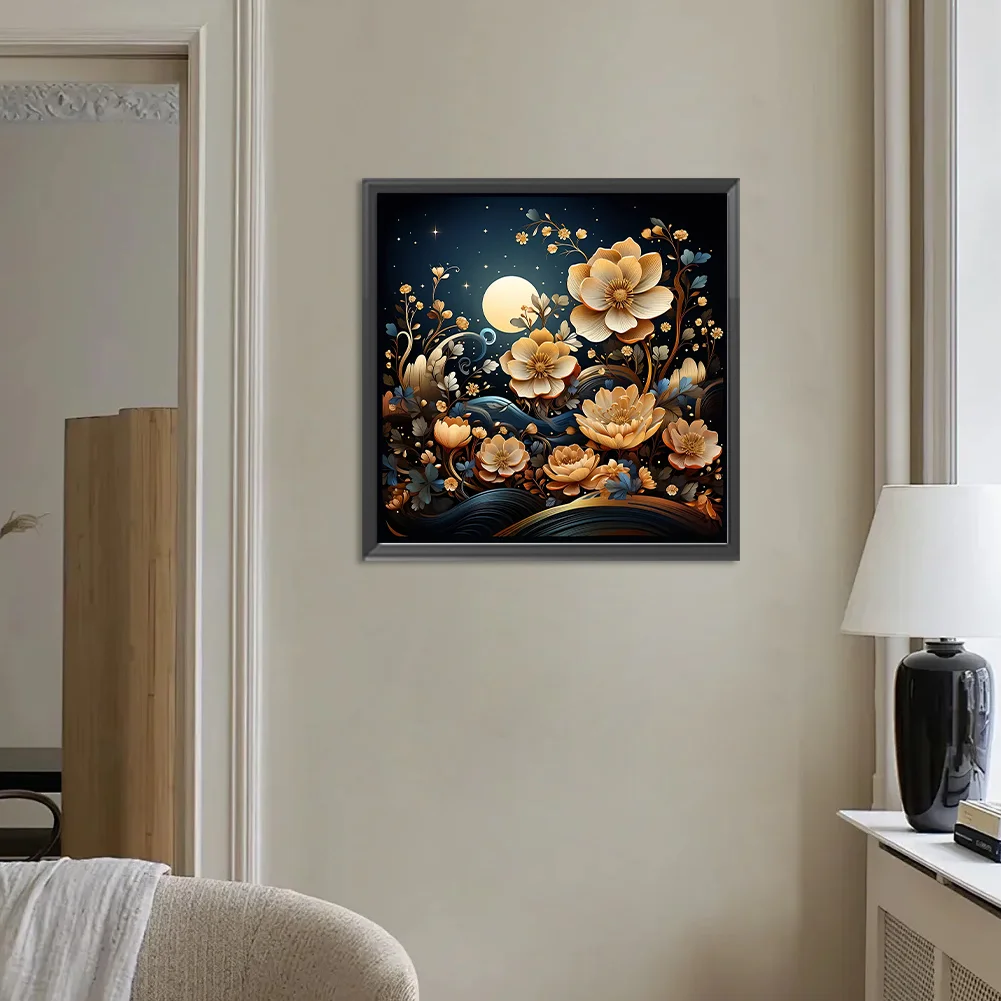 Full Round Diamond Painting 30*30cm - Fantasy Flowers