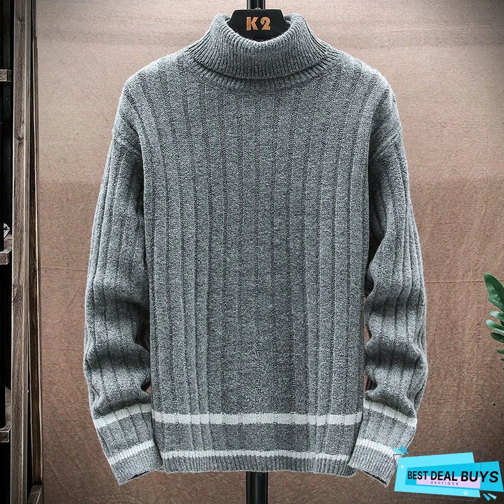 Men's High Neck Warm Sweater
