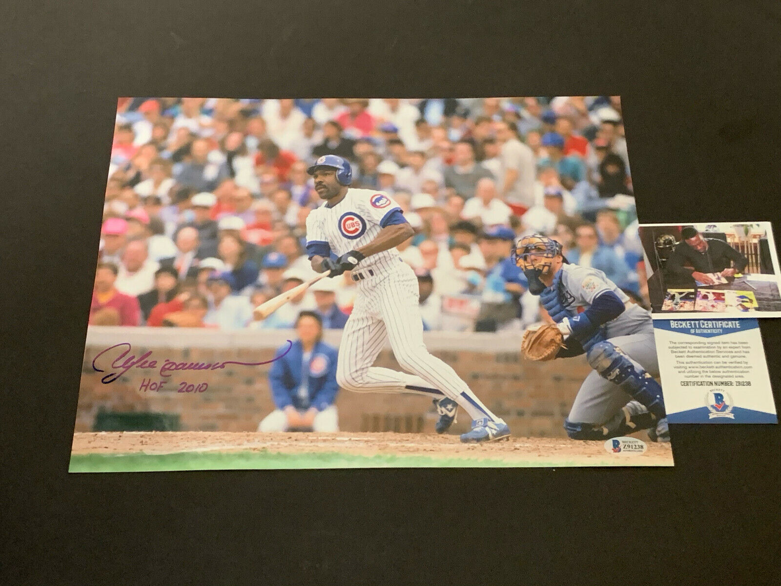 Andre Dawson Chicago Cubs Autographed Signed 11x14 HOF 2010 Beckett COA .