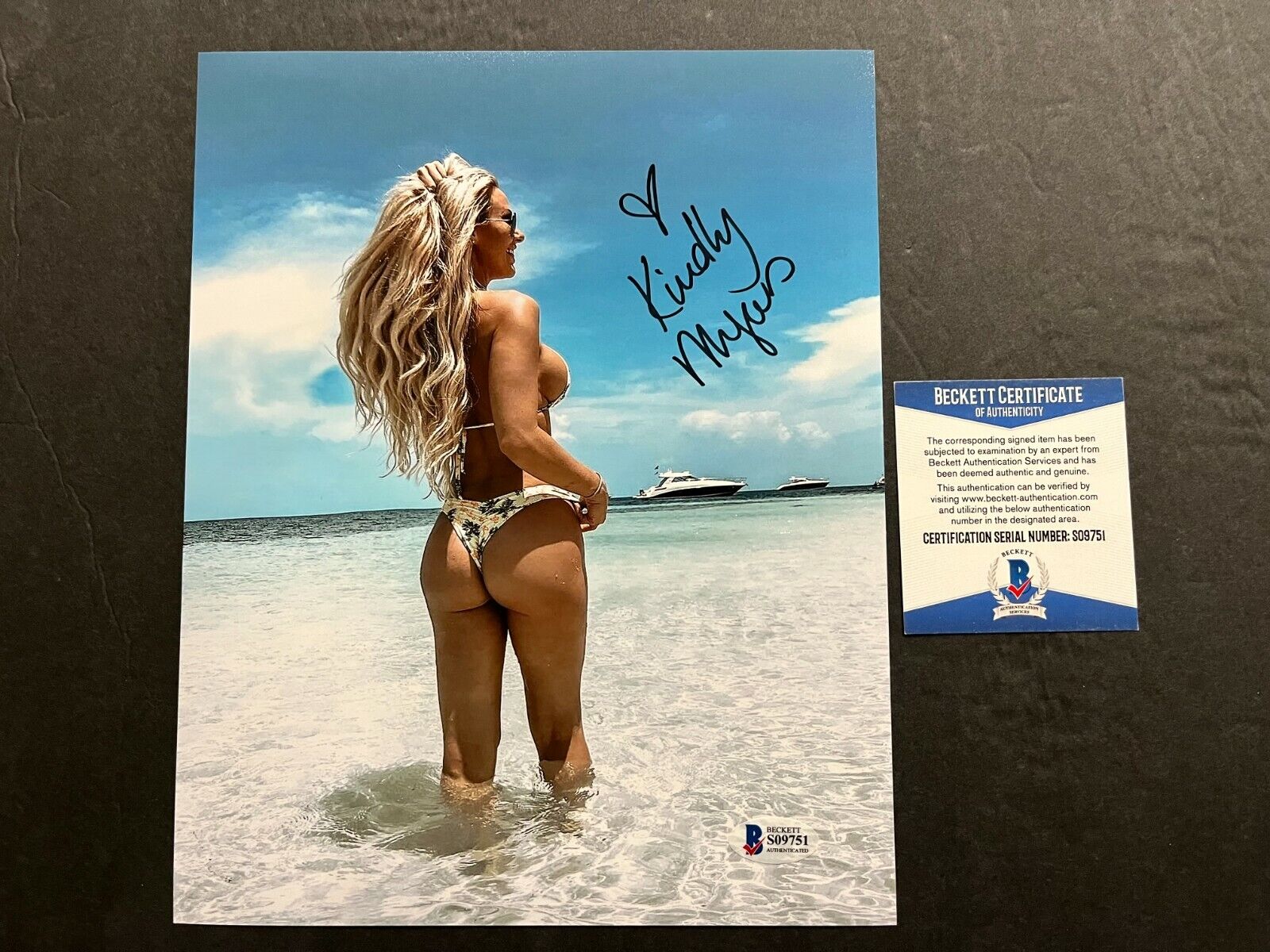 Kindly Myers Hot signed autographed sexy Playboy 8x10 Photo Poster painting Beckett BAS Coa