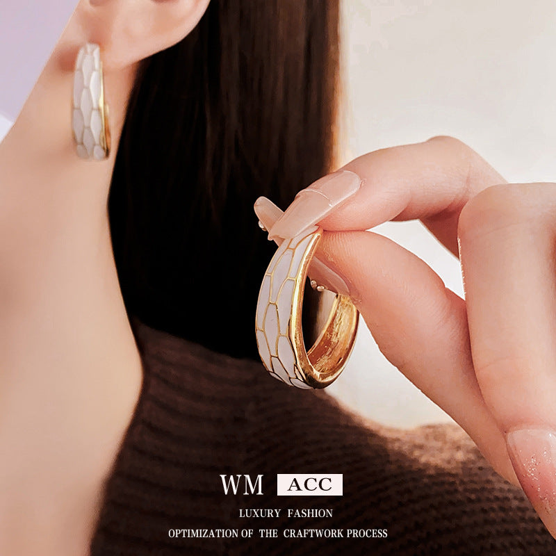 Luxurious Circle Round Geometric Metal Electroplating Earrings