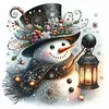Christmas Snowman-11CT Stamped Cross Stitch 40*40cm/15.75*15.75in tapestrymarket