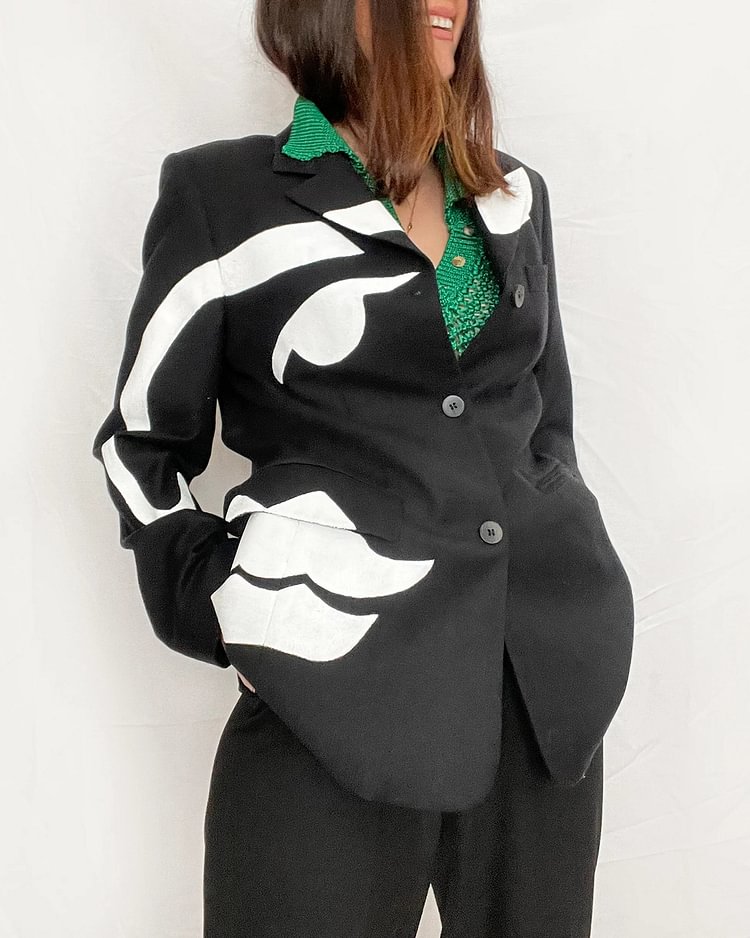 Art abstract portrait lady coat