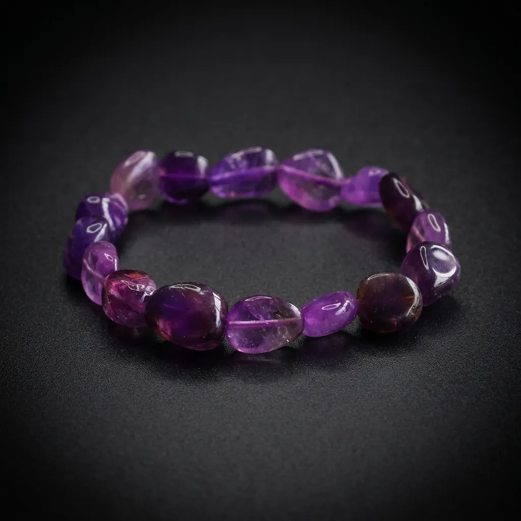 JiStones Ethereal Amethyst Irregular Pebble Bracelet Deep Violet / Irregular Pebble