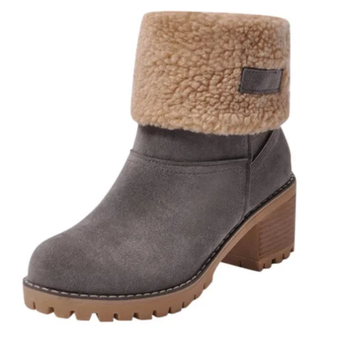 Yyvonne Women's Large-Size Snow Boots 2025 New Lamb Plush Noodles Warm Boots