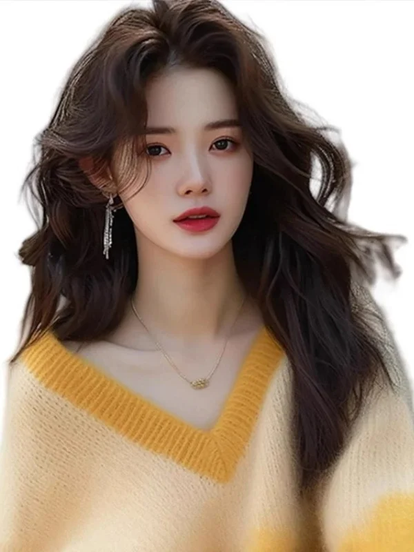 Athvotar Athvotar V-Neck Gradient Knitted Jersey Woman 2025 New European Top Temperament Loose Soft Sweater