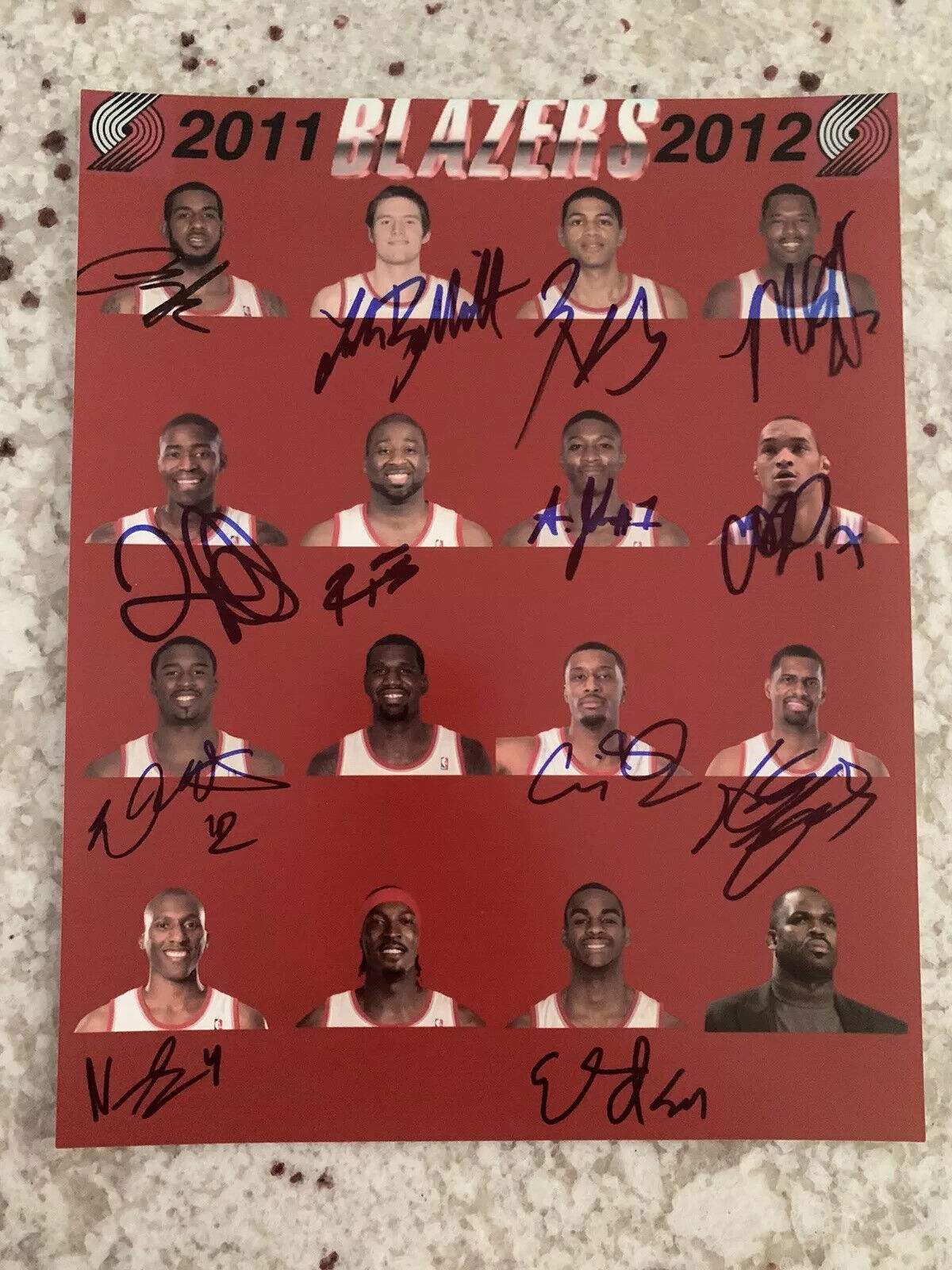 2011-12 Portland Trail Blazers Team Signed 8x10 Photo Poster painting Signed X13 Aldridge Camby