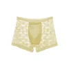 Men's High-End SatinSeamless Breathable Antibacterial Large Size Lace Mesh Boxer Briefs