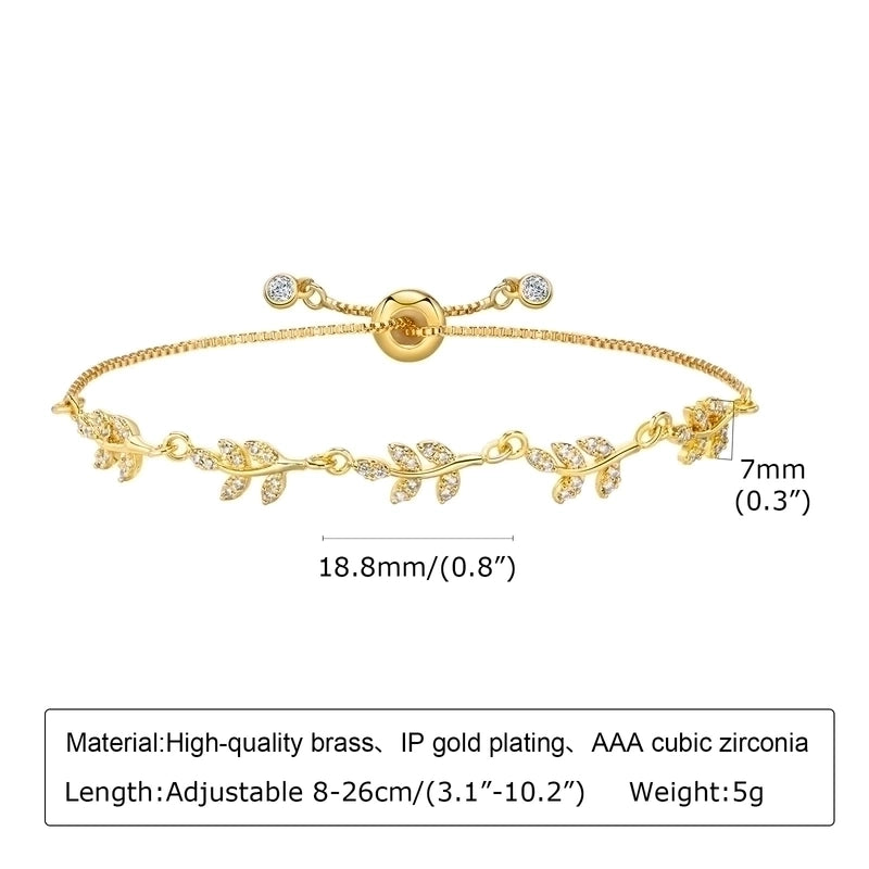 Brass Minimalist Metal Grain Zircon Bracelets