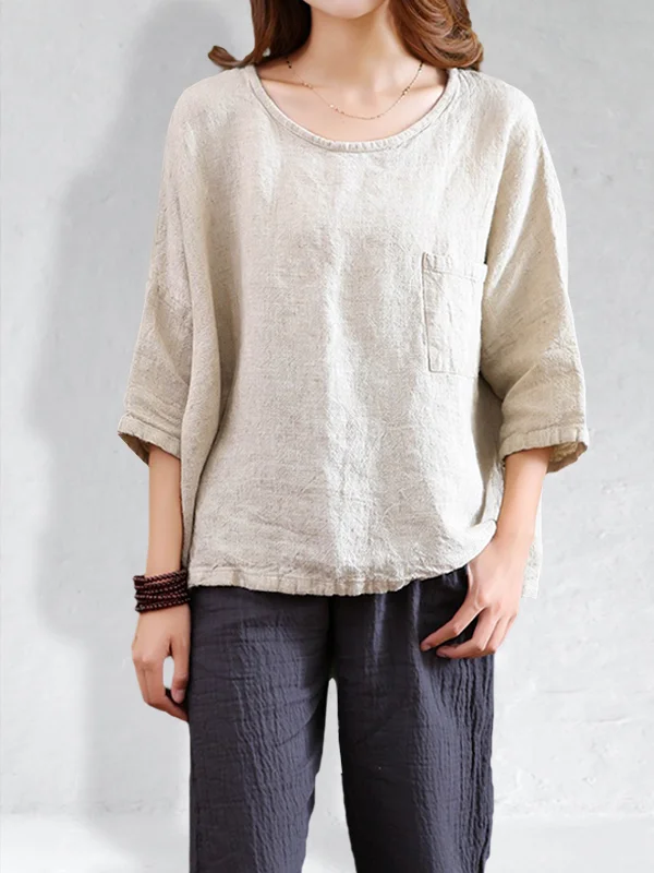 Patch Pocket Comfy Woven Tunic