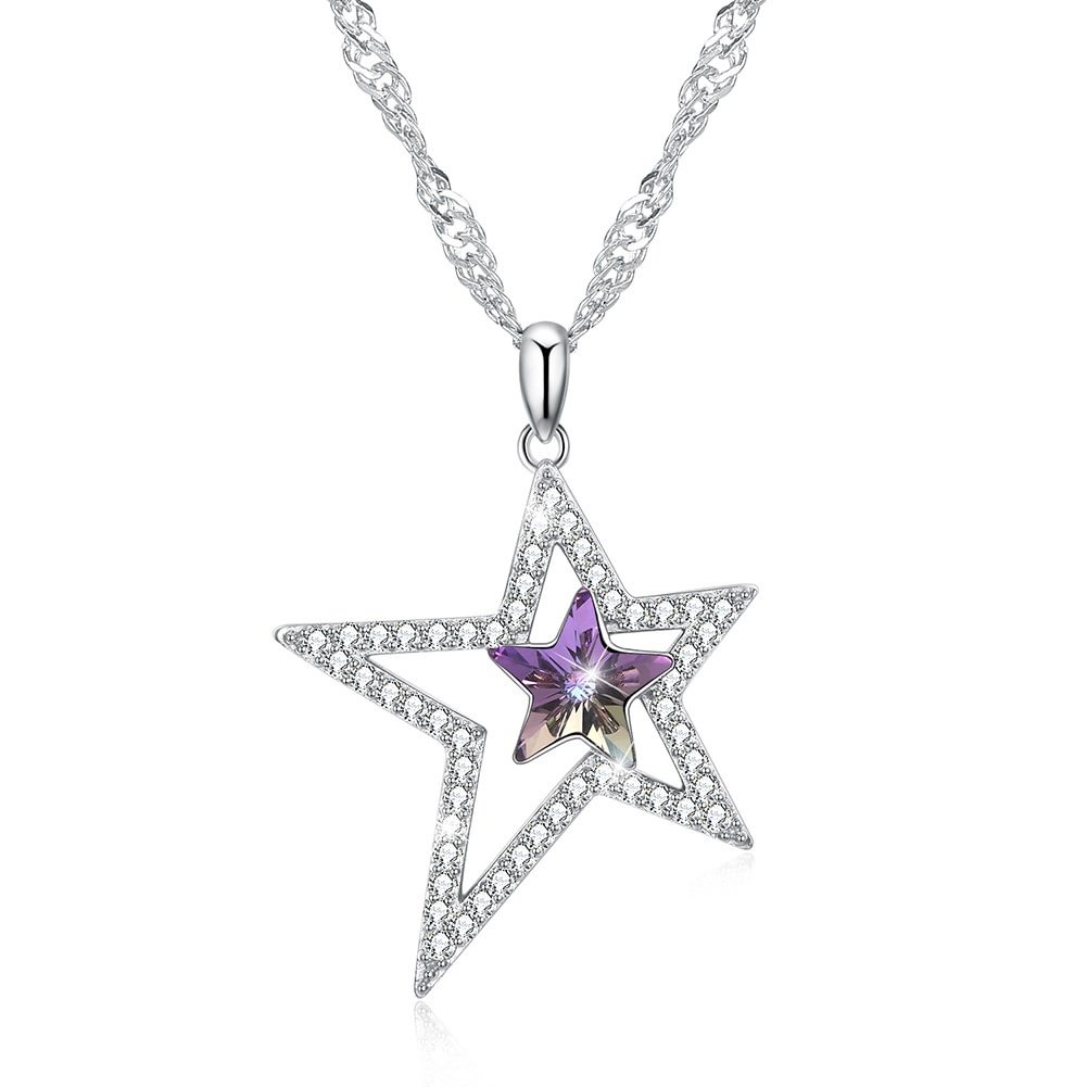 Personalized Crystal Star Pentagram Necklace