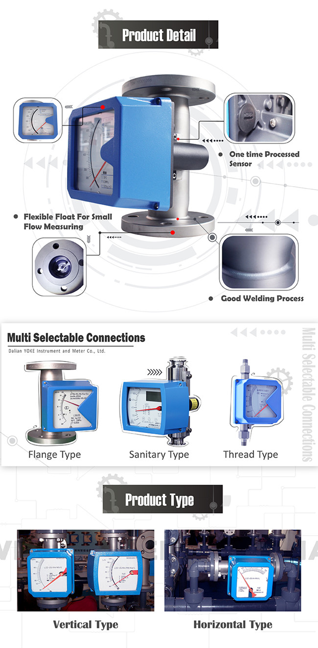IP65 SS316 Air Flow Rotameter Metal Tube Float Variable Area Flow Meter 1
