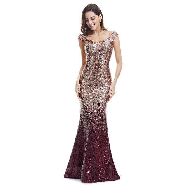 Chic Sequins Long Evening Dress Sleeveless Mermaid Prom Gowns