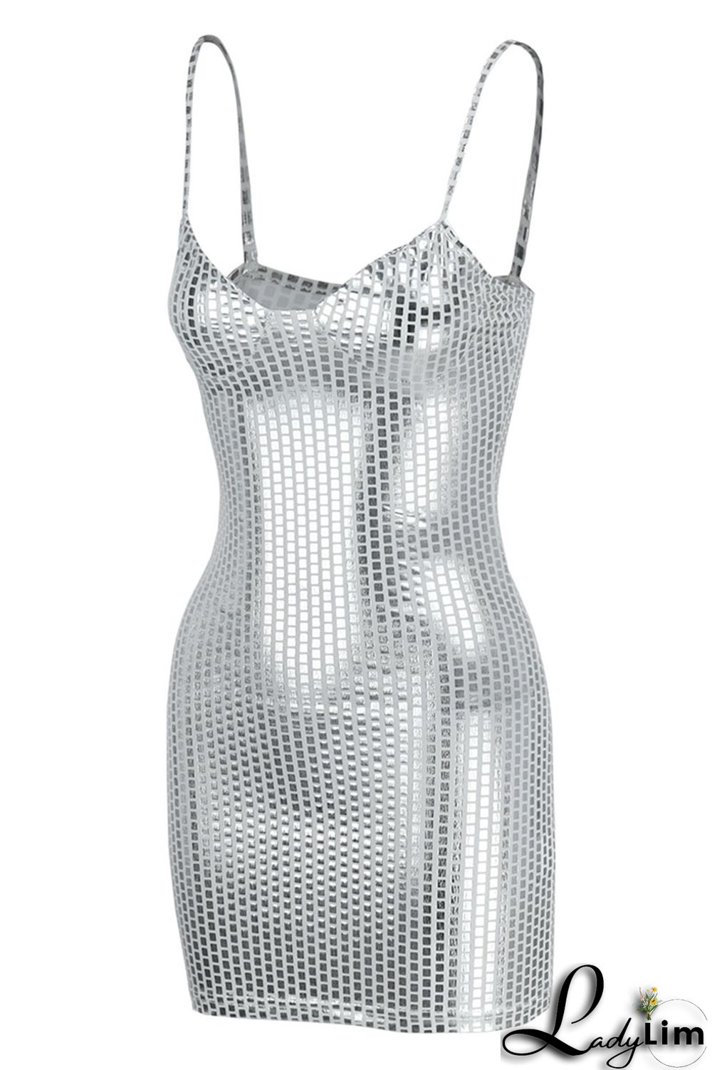 Khaki Sexy Backless Spaghetti Strap Sleeveless Club Dress For Vegas