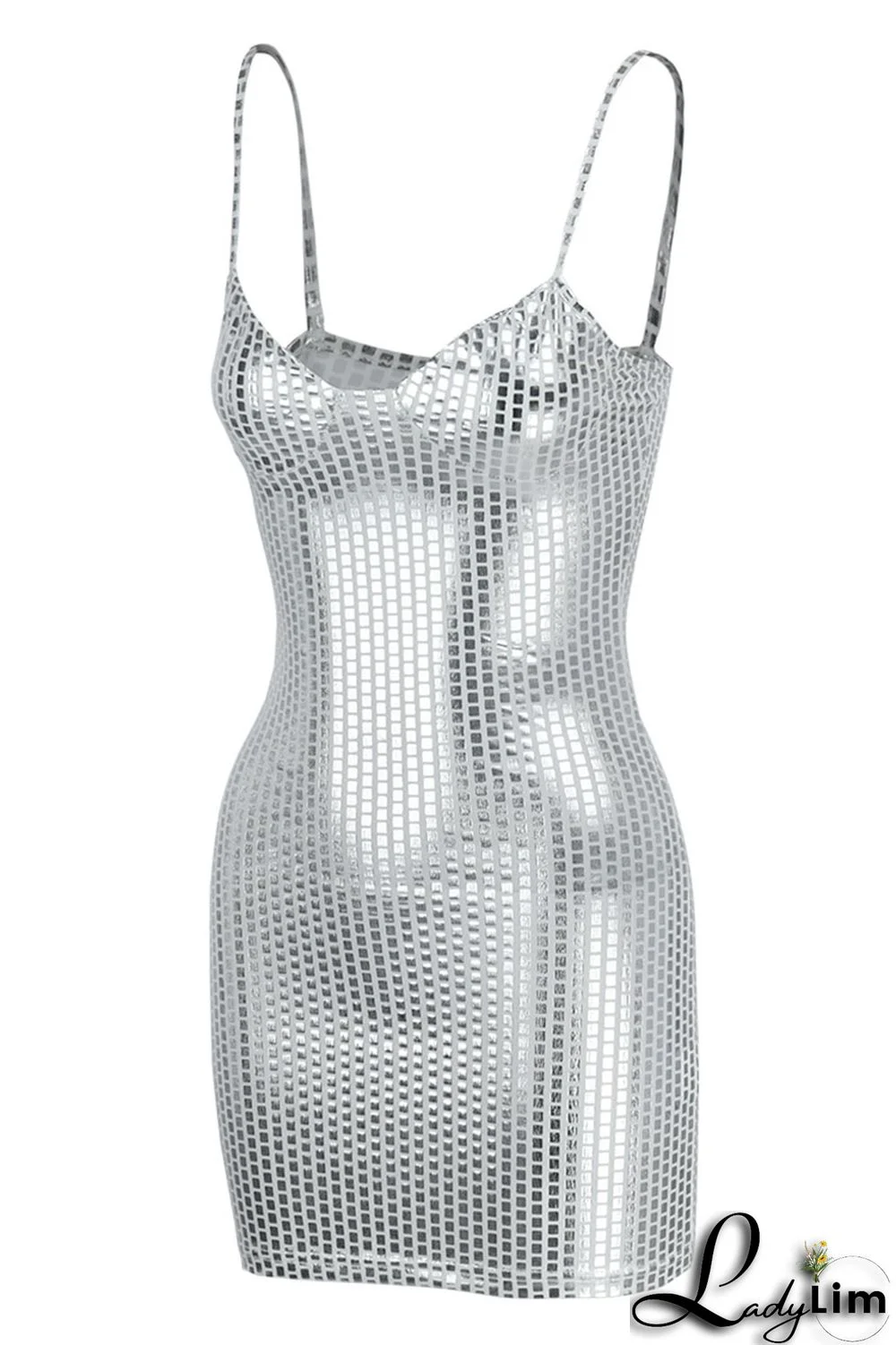 Khaki Sexy Backless Spaghetti Strap Sleeveless Club Dress For Vegas