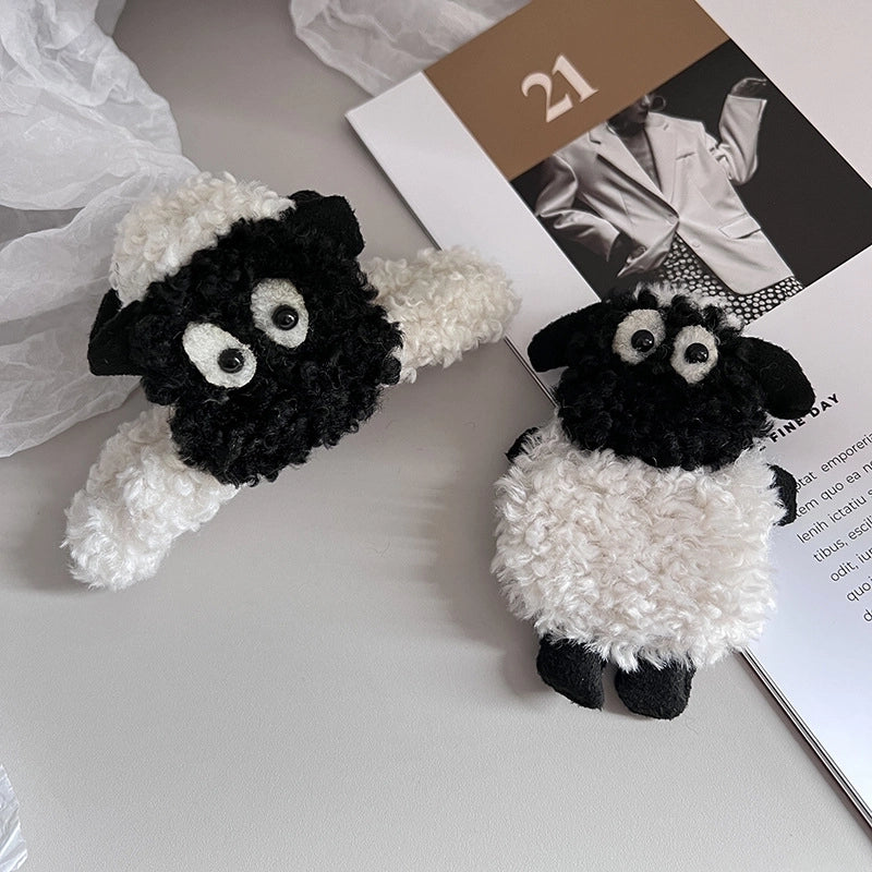 Cute Women's Sheep Plush Hair Clip Hair Claws