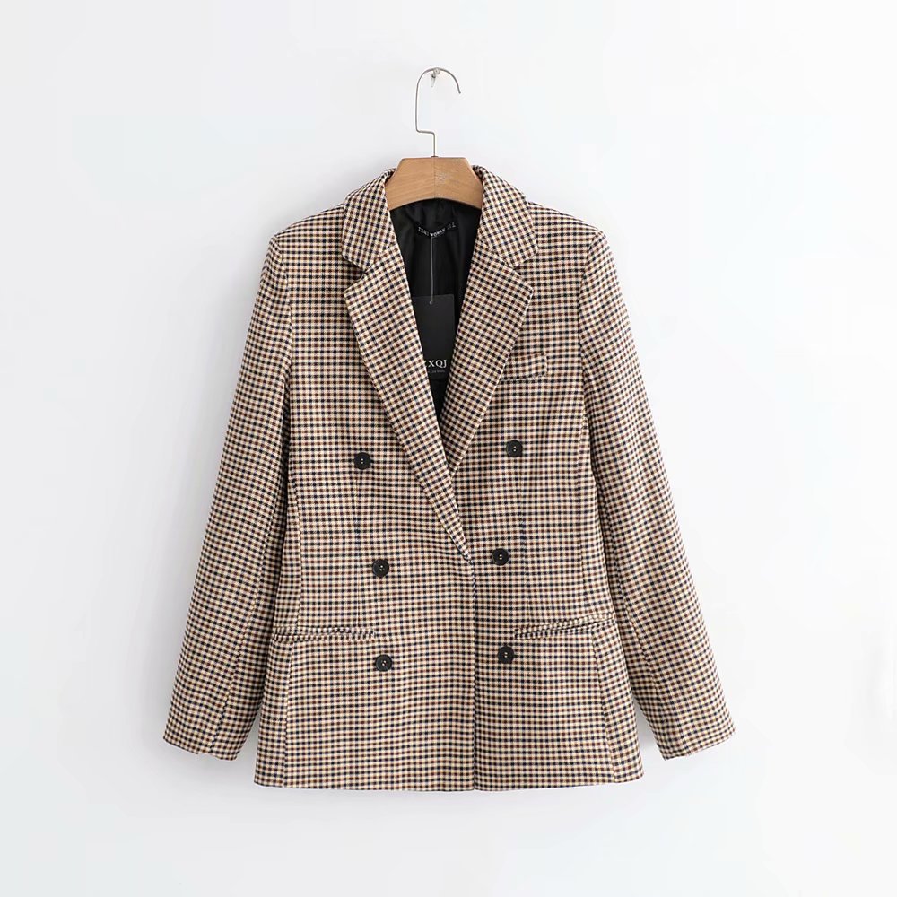 Rotimia Checked Set Jacket Double Breasted Top