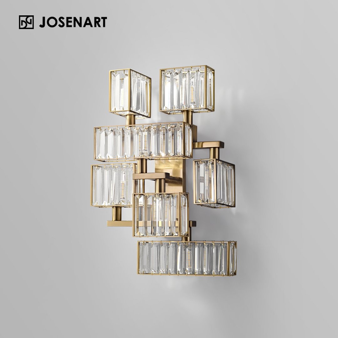 21st Century Tur Crystal and Satin Brass Sconce 
