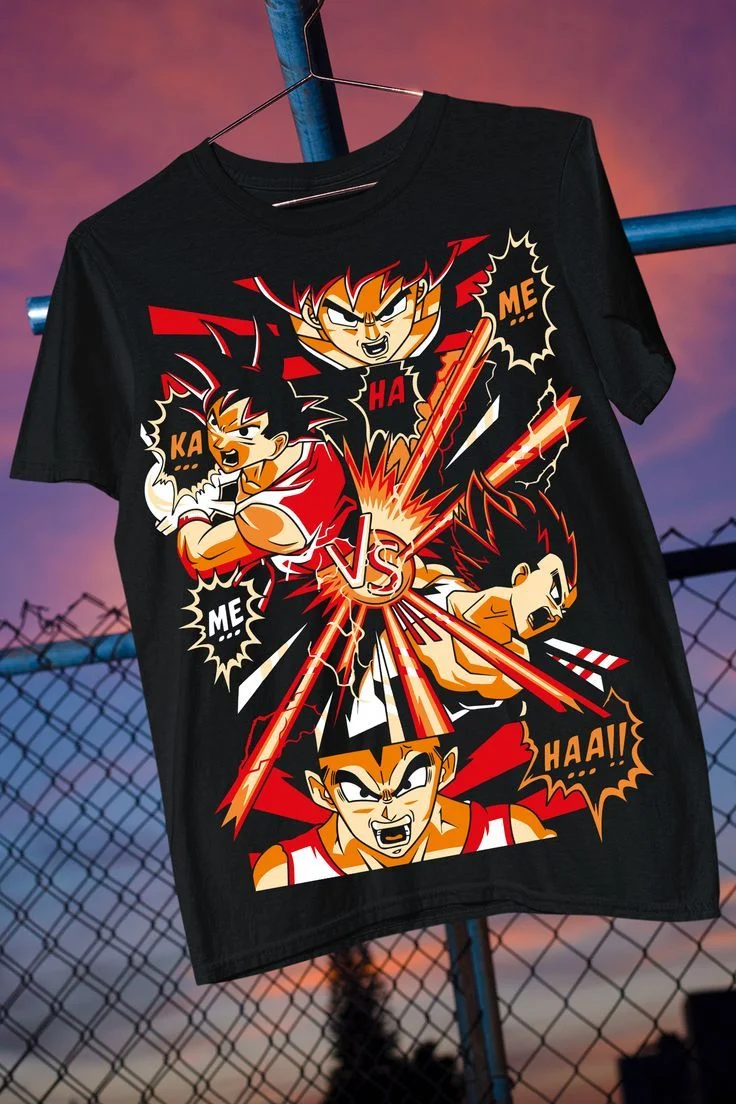 Dragon Ball Goku VS Gohan Anime Printed Men's T-shirt