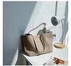 Minimal Plain Color Soft Leather Women's Shoulder Tote Bag