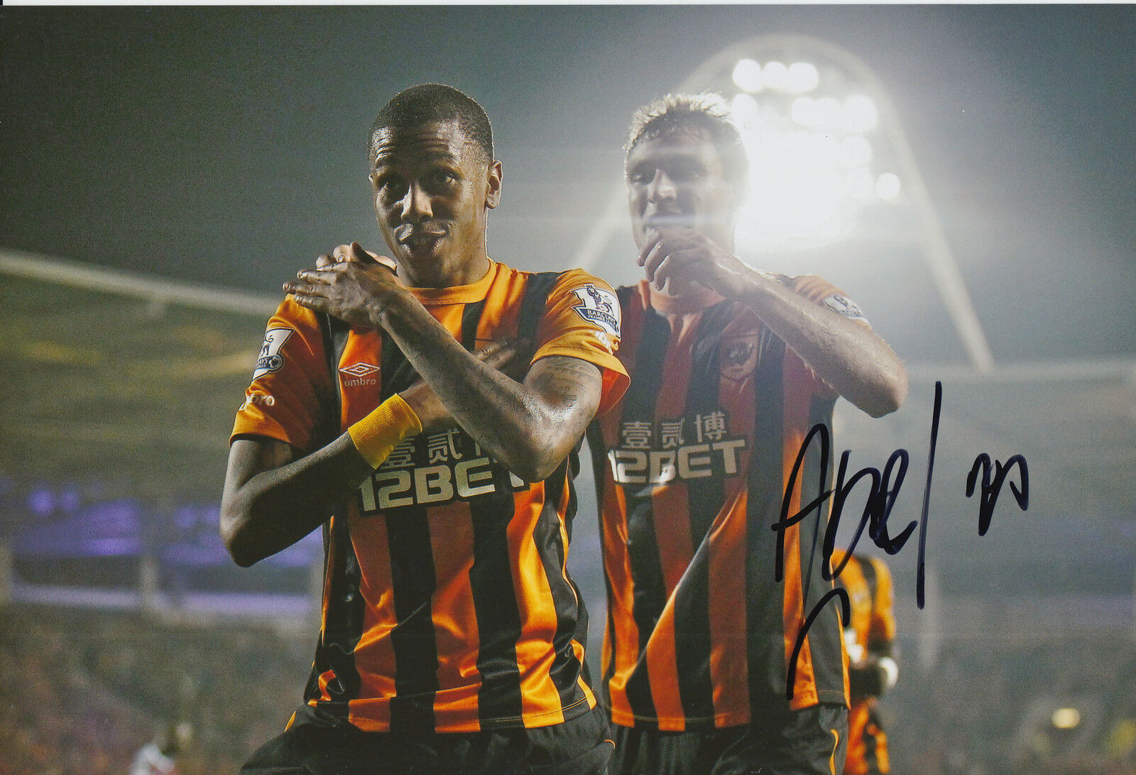 HULL CITY HAND SIGNED ABEL HERNANDEZ 12X8 Photo Poster painting 3.