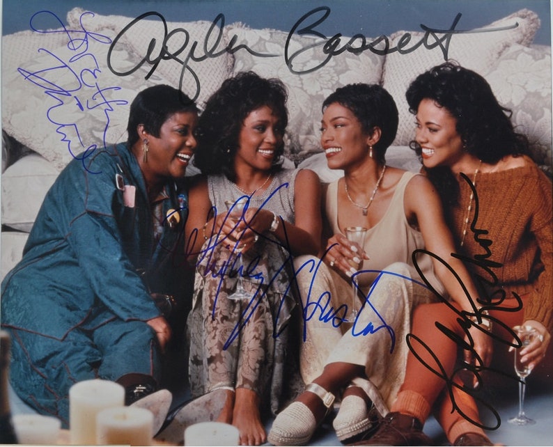 WHITNEY HOUSTON CAST Signed Autographed Photo Poster painting X4 Waiting To Exhale Angela Bassett, Loretta Devine, Lela Rochon wcoa